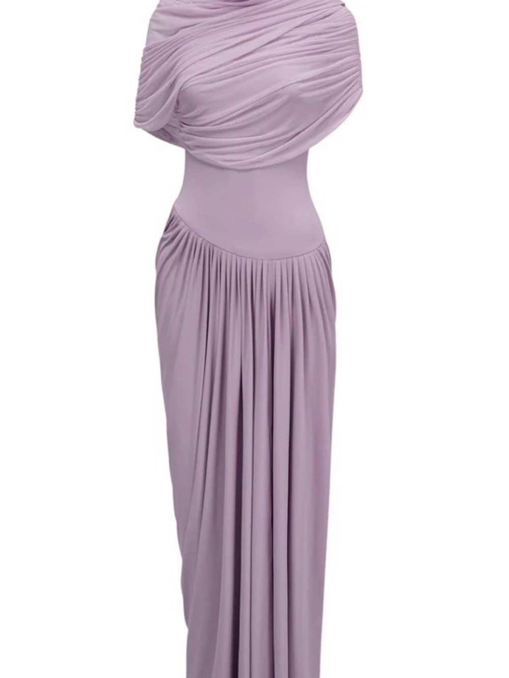 Luxe Lavender One-Shoulder Draped Evening Gown - Women